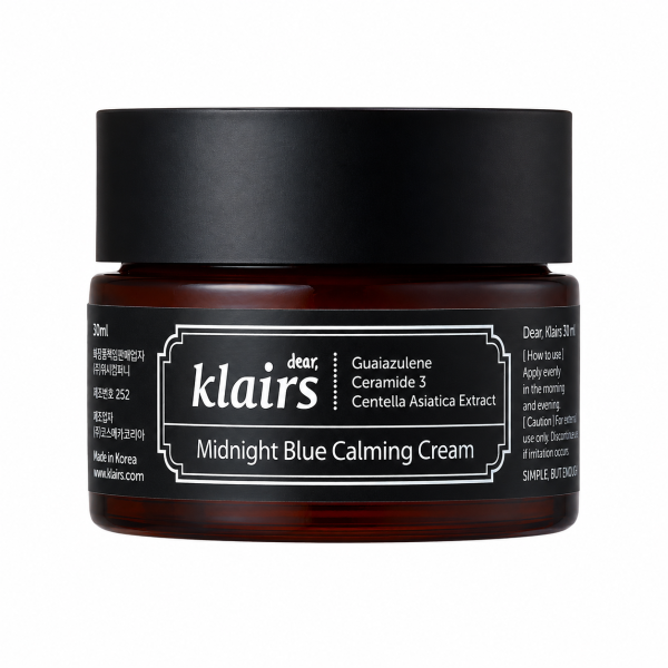 Dear Klairs Midnight Blue Calming Cream 30 ml – upokojujúci krém s guajazulénom a centellou