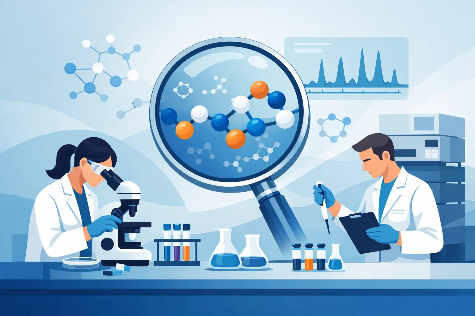 Kontrola čistoty peptidov v laboratóriu